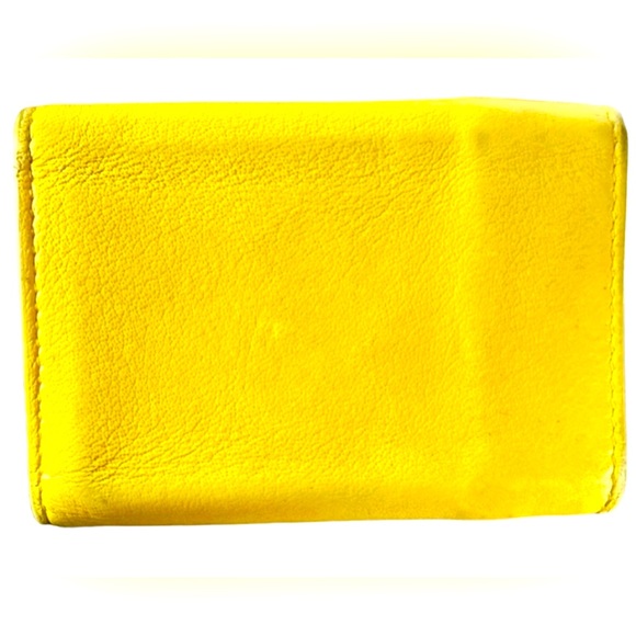 Balenciaga Paris Papier Mini Wallet in Neon Yellow Leather - EUC - Picture 2 of 14